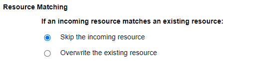 Resource Matching section.